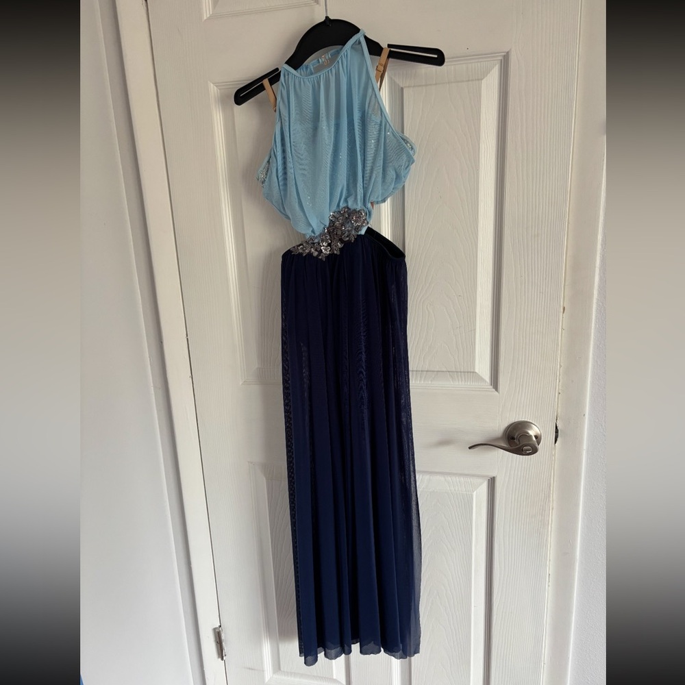 Elegant Blue and Navy revolution dance costume AS
